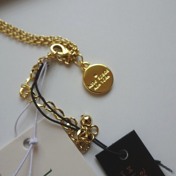 New Disney x Kate Spade Minnie Mouse Necklace Pendant Goldtone With Dust Bag - Picture 10 of 12